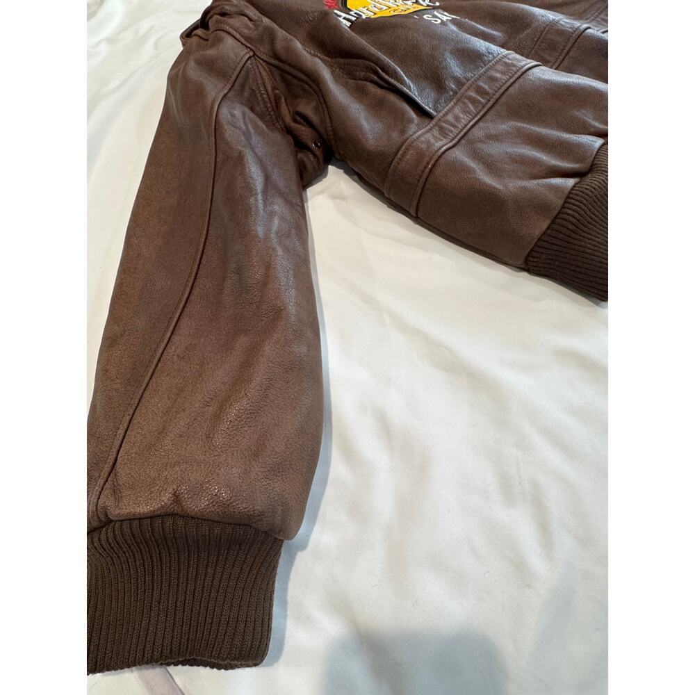 Hard Rock Cafe OSAKA Vintage LEather Bomber Jacket - Picture 3 of 16